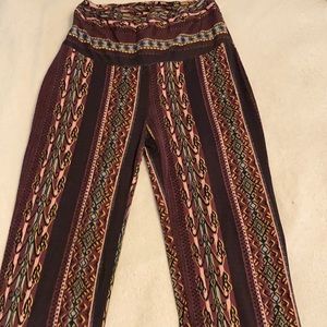 Boho style high waisted pants